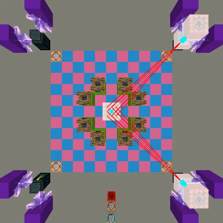 360 ender pearl cannon circle basket in Minecraft