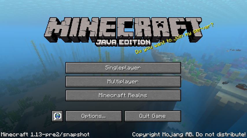 Java Edition 1.13 pre2 in Minecraft