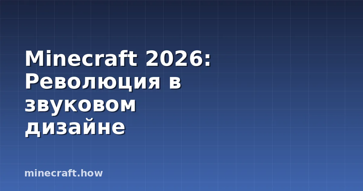 Minecraft 2026: Революция в звуковом дизайне