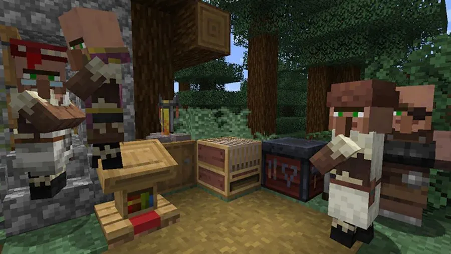 Minecraft player equipped with Herschel backpack showing creeper and enderman themed designs