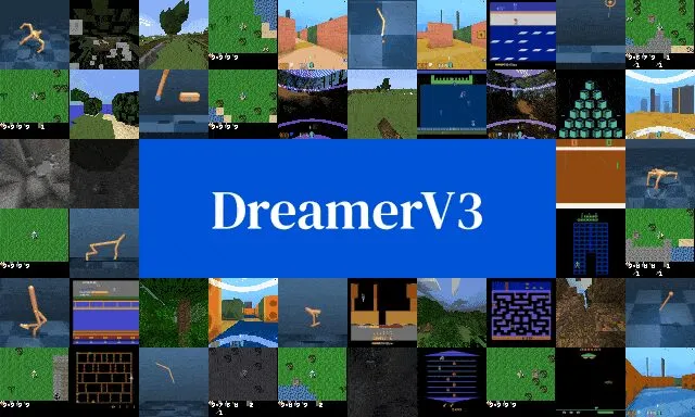 DreamerV3 training interface showing an AI agent learning to navigate Minecraft-like procedurally generated world