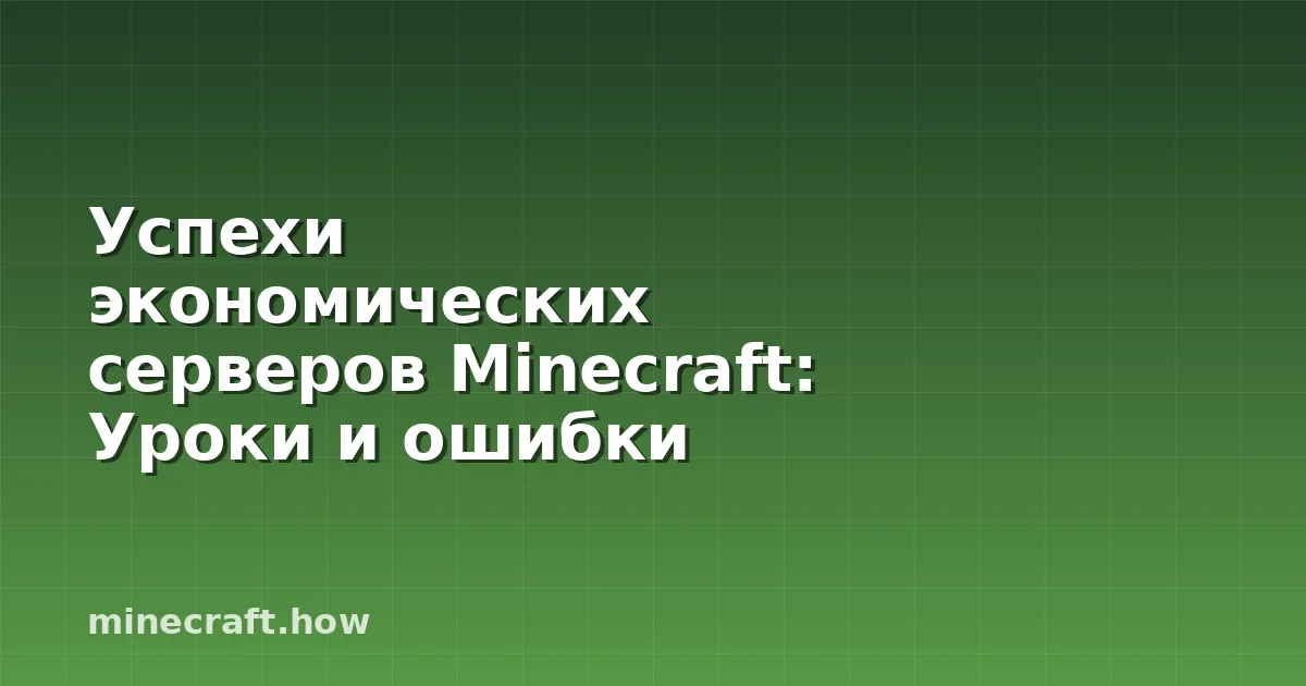 Успехи экономических серверов Minecraft: Уроки и ошибки