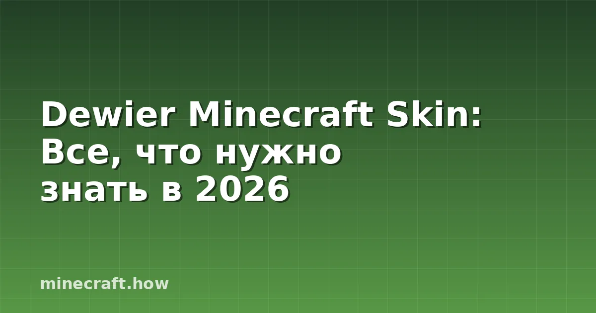 Dewier Minecraft Skin: Все, что нужно знать в 2026