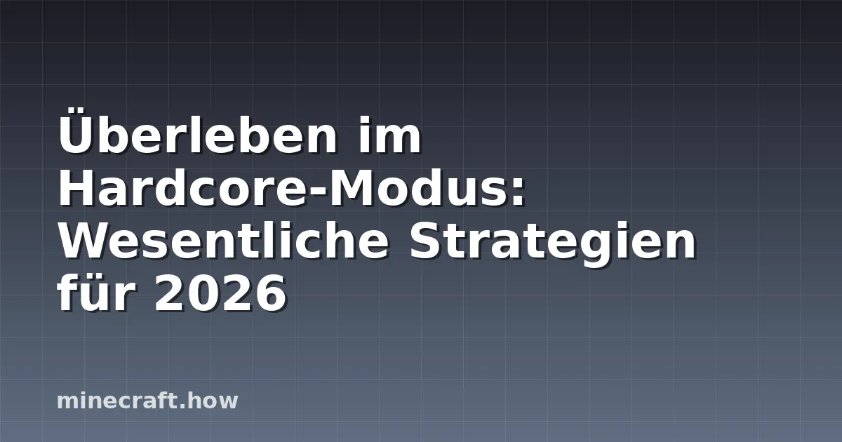 Überleben im Hardcore-Modus: Wesentliche Strategien für 2026