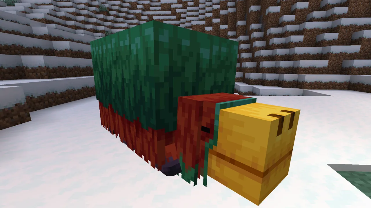 1.20 Dev Sniffer in snow in Minecraft
