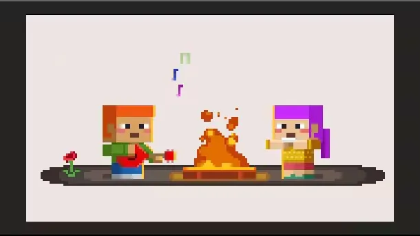 Creator Camp pixel art campers in Minecraft