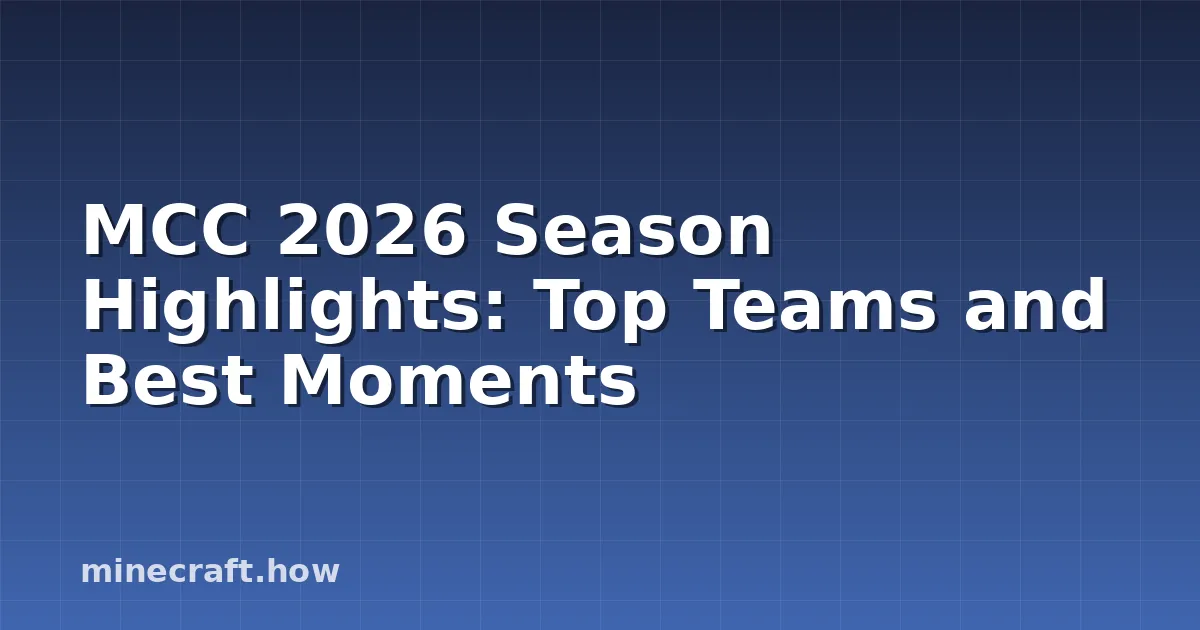 MCC 2026 Season Highlights: Top Teams and Best Moments