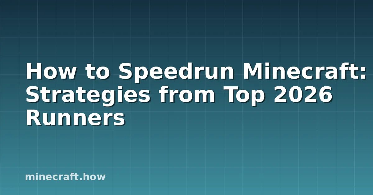 How to Speedrun Minecraft: Strategies from Top 2026 Runners