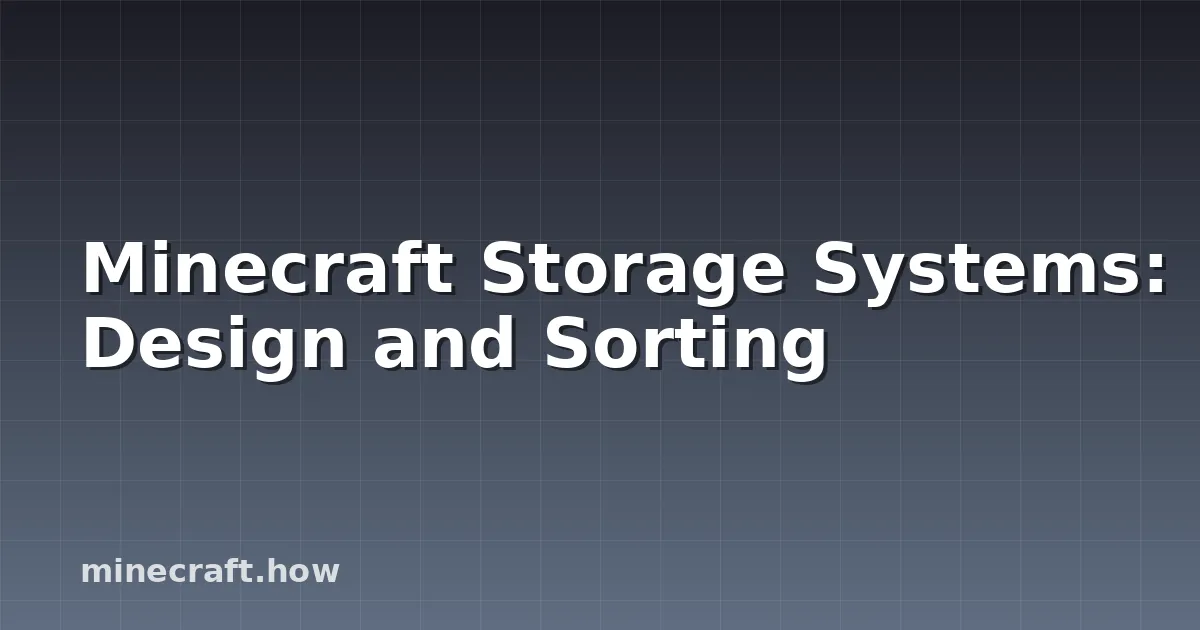 Minecraft Storage Systems: Design and Sorting