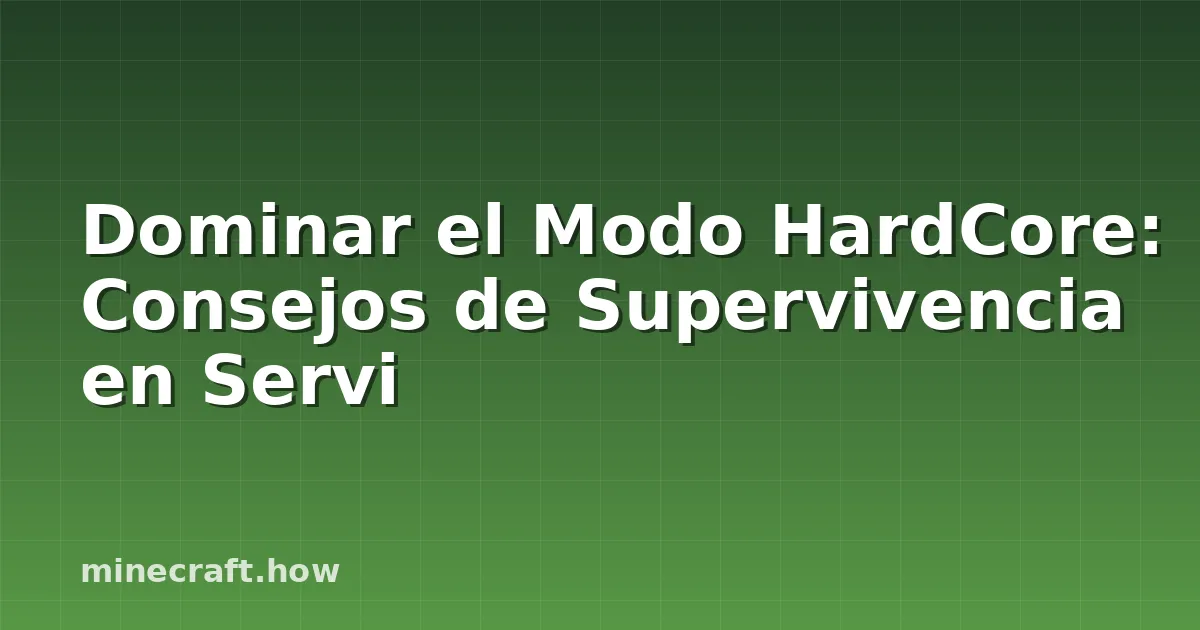 Dominar el Modo HardCore: Consejos de Supervivencia en Servi