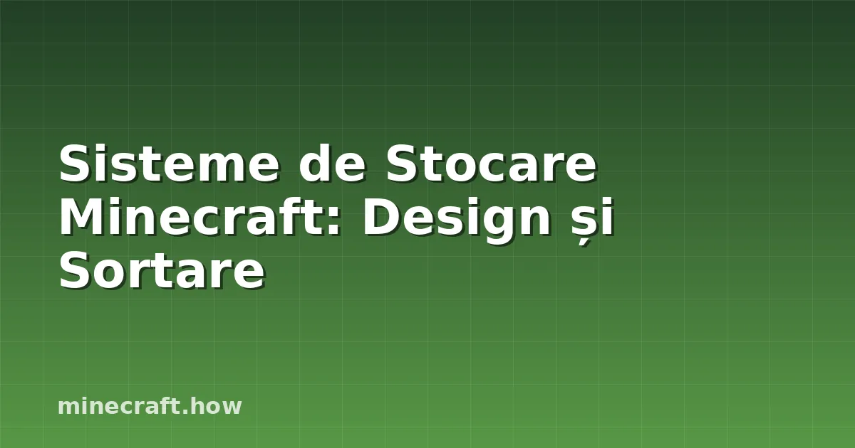 Sisteme de Stocare Minecraft: Design și Sortare