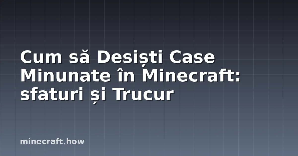 Cum să Desiști Case Minunate în Minecraft: sfaturi și Trucur