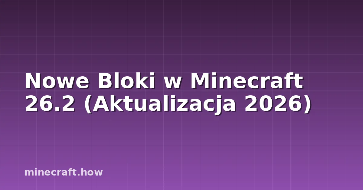 Nowe Bloki w Minecraft 26.2 (Aktualizacja 2026)