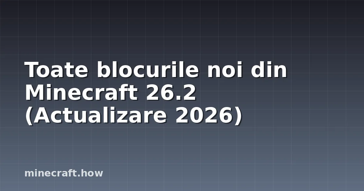 Toate blocurile noi din Minecraft 26.2 (Actualizare 2026)