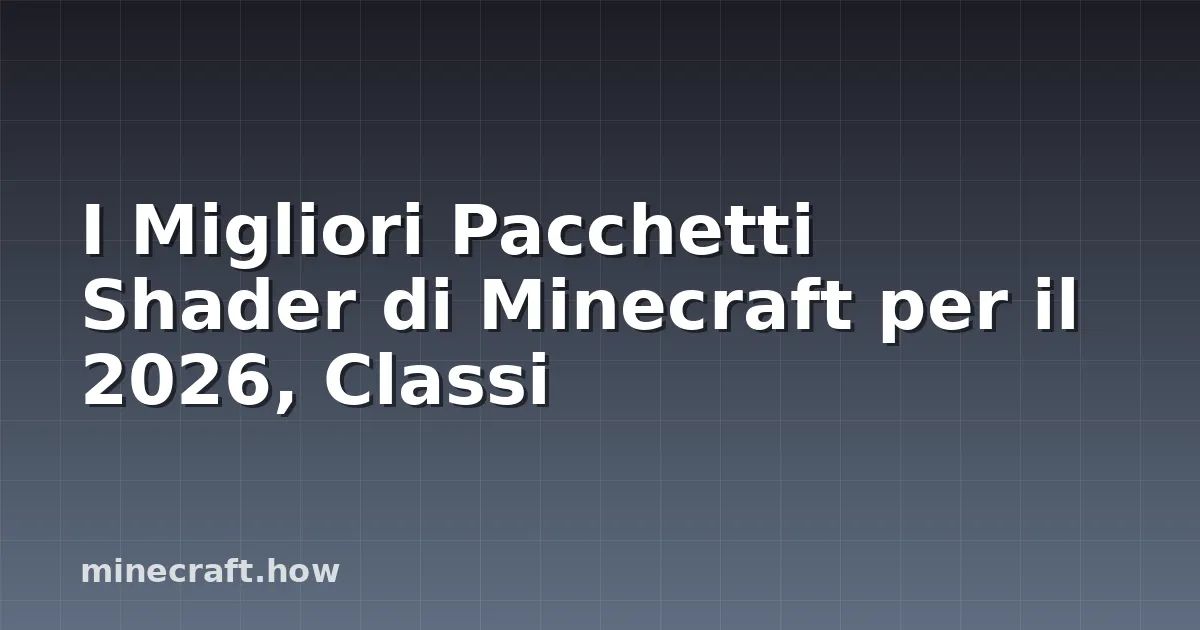 I Migliori Pacchetti Shader di Minecraft per il 2026, Classi