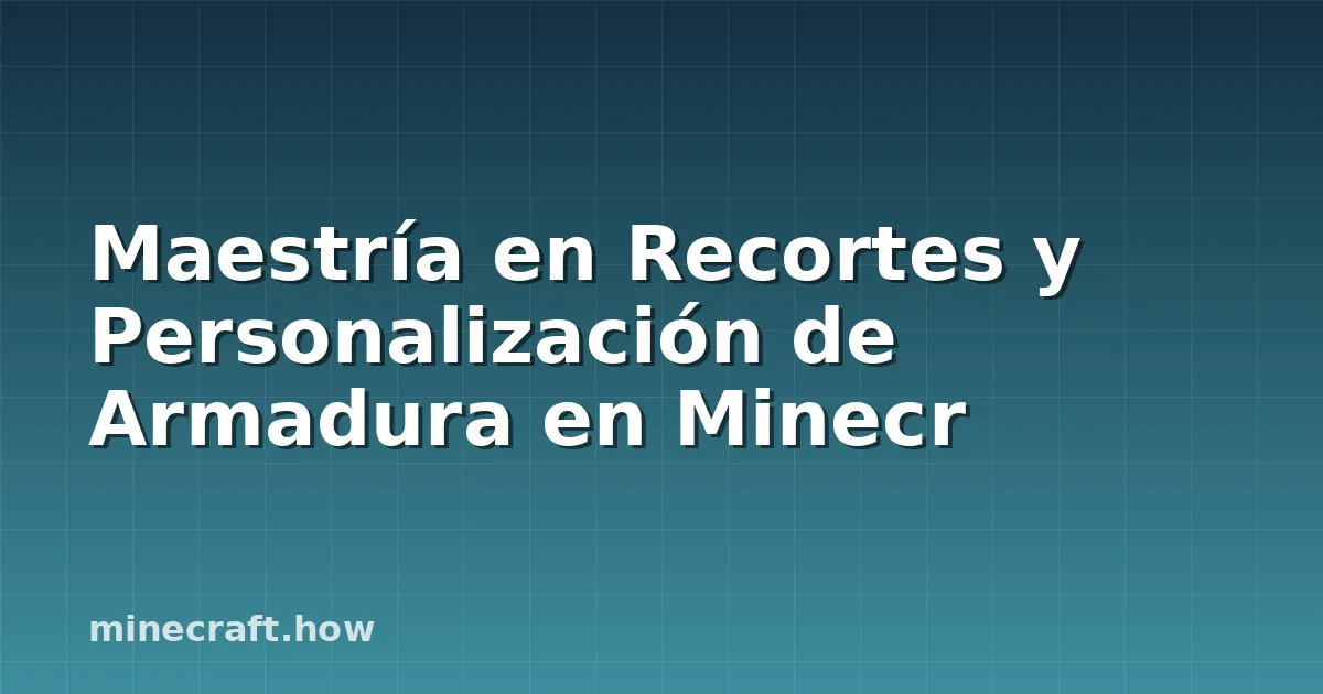 Maestría en Recortes y Personalización de Armadura en Minecr