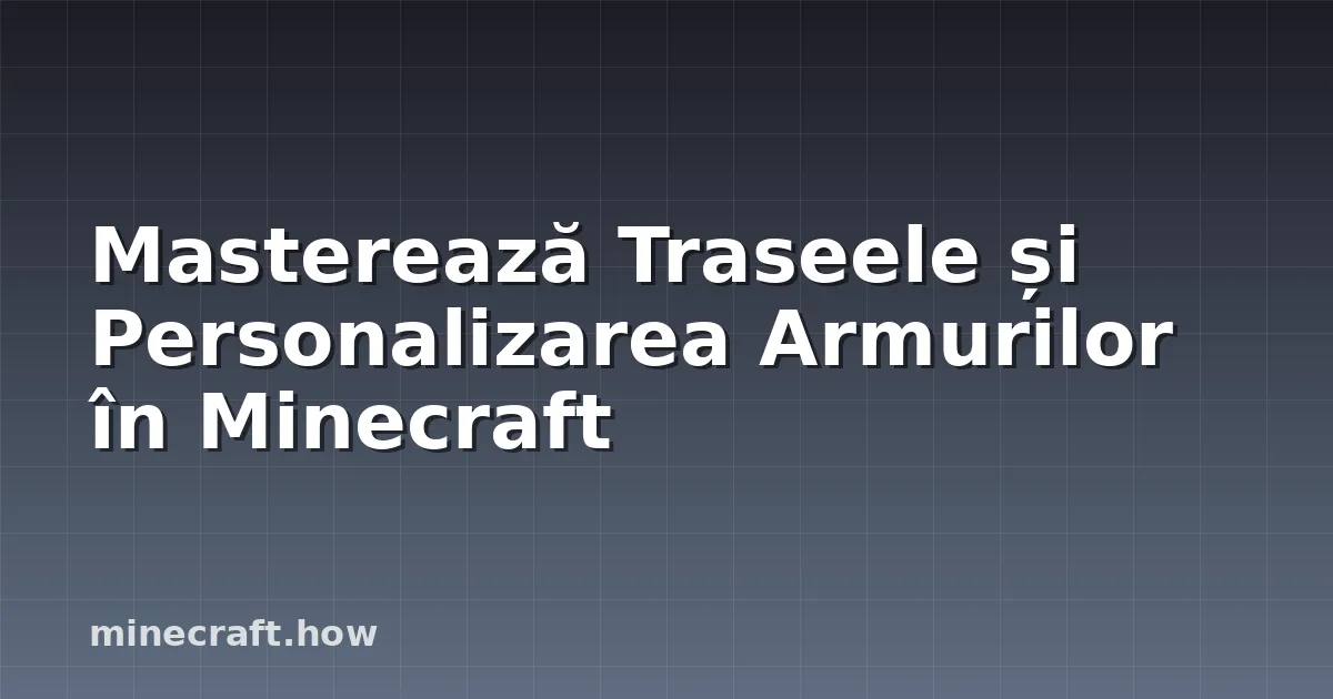 Masterează Traseele și Personalizarea Armurilor în Minecraft