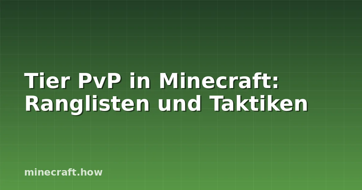 Tier PvP in Minecraft: Ranglisten und Taktiken