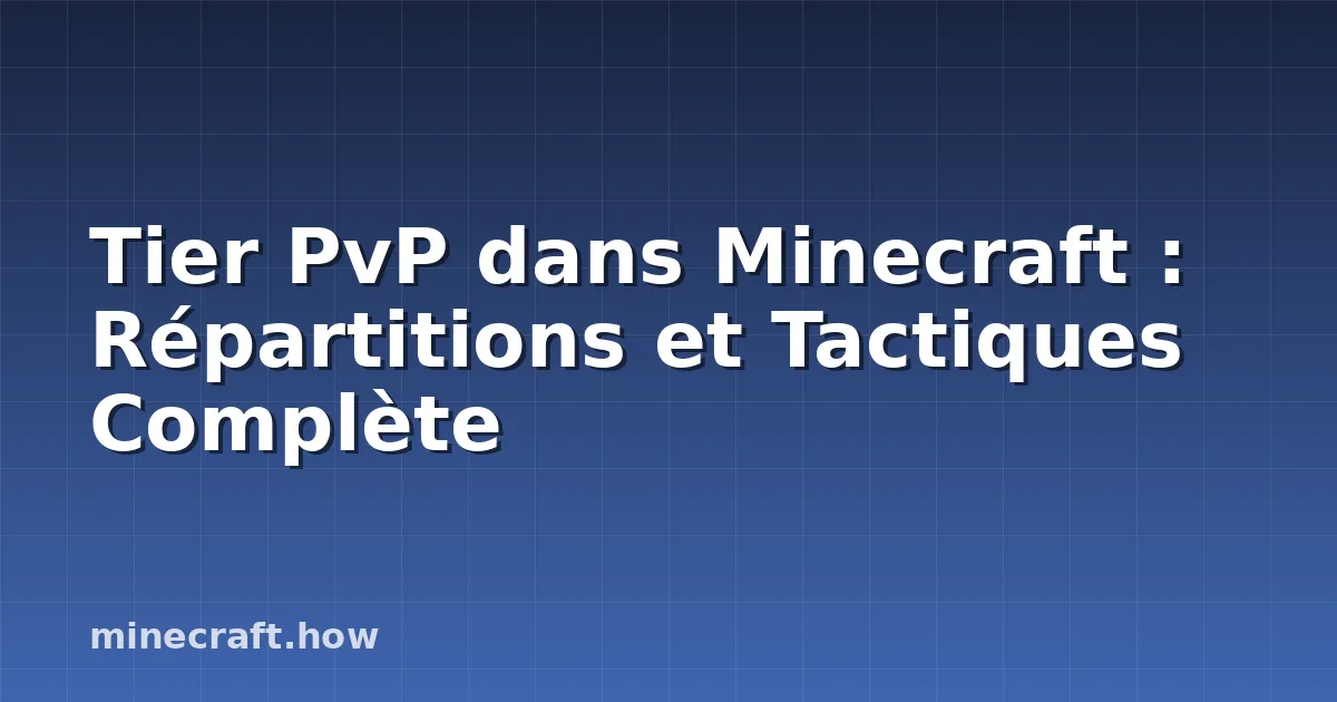 Tier PvP dans Minecraft : Répartitions et Tactiques Complète