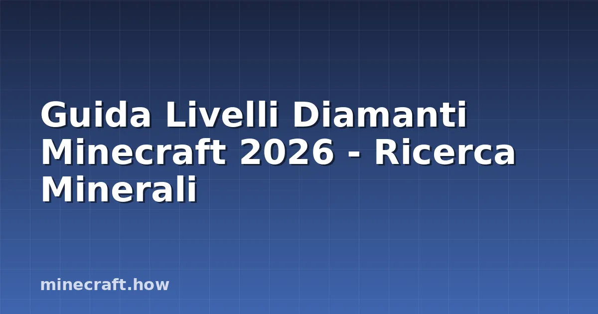 Guida Livelli Diamanti Minecraft 2026 - Ricerca Minerali