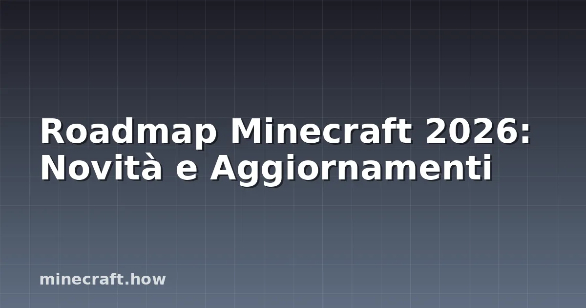 Roadmap Minecraft 2026: Novità e Aggiornamenti