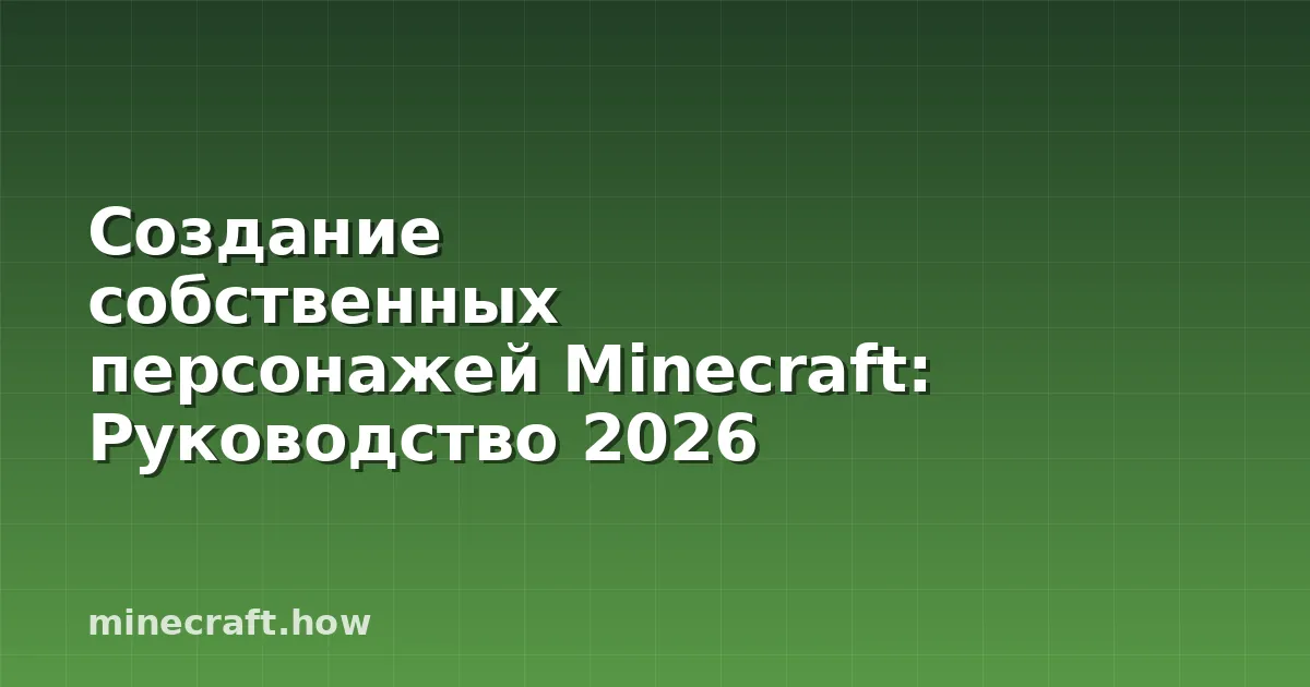 Создание собственных персонажей Minecraft: Руководство 2026