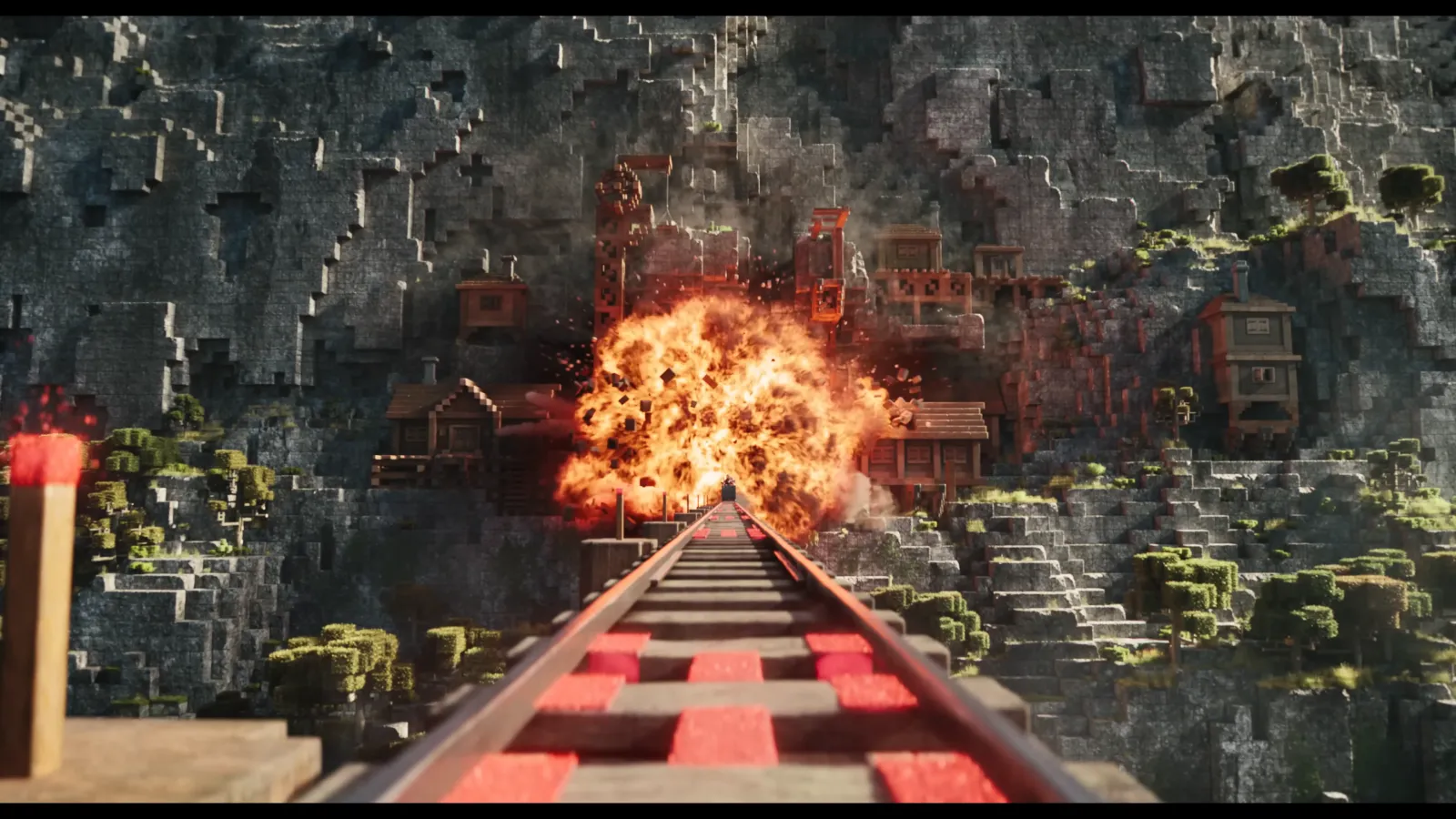 AMCM Mine explodes in Minecraft
