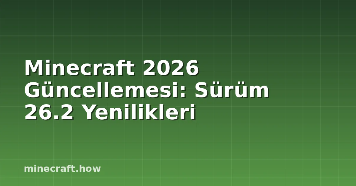 Minecraft 2026 Güncellemesi: Sürüm 26.2 Yenilikleri