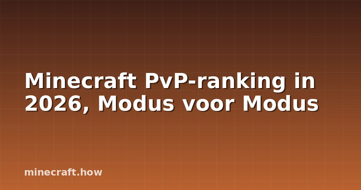 Minecraft PvP-ranking in 2026, Modus voor Modus