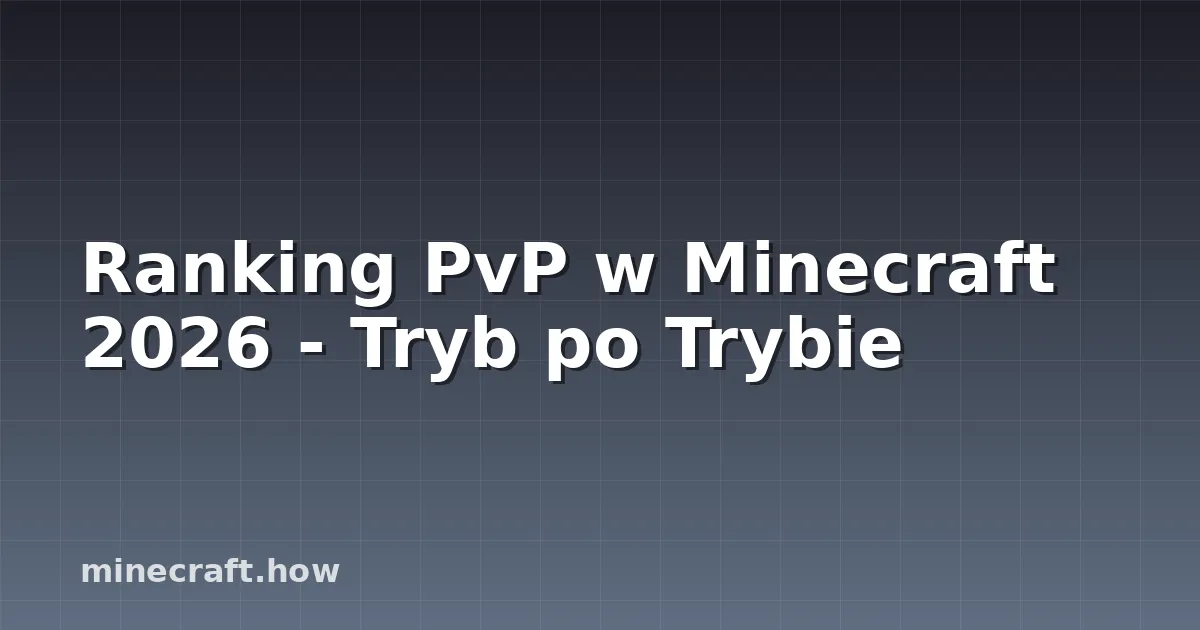 Ranking PvP w Minecraft 2026 - Tryb po Trybie