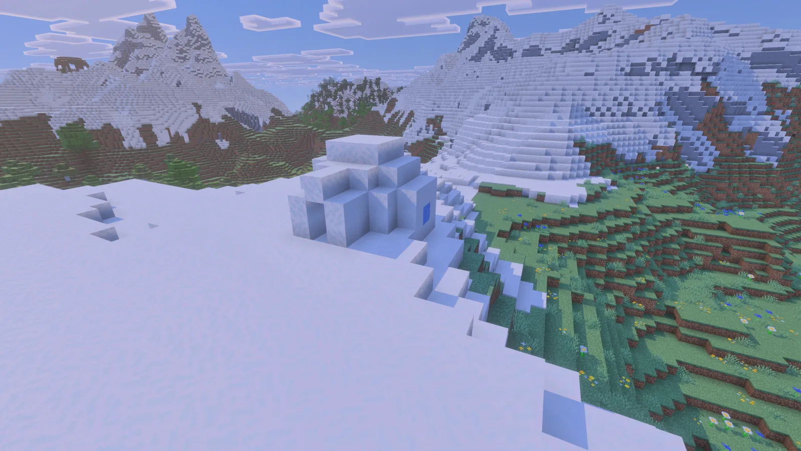 Snowy slopes igloo in Minecraft