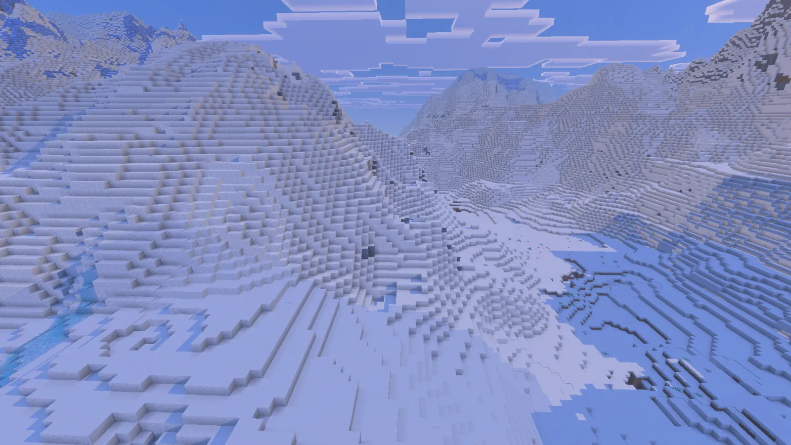 Snowy Slopes Vibrant Visuals in Minecraft