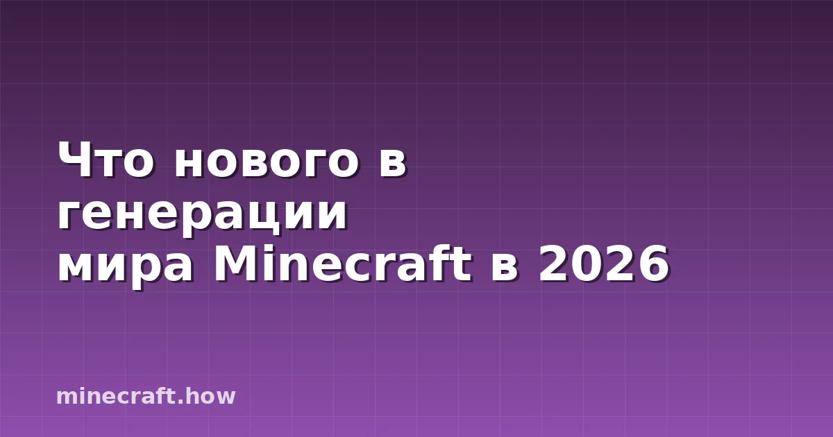 Что нового в генерации мира Minecraft в 2026