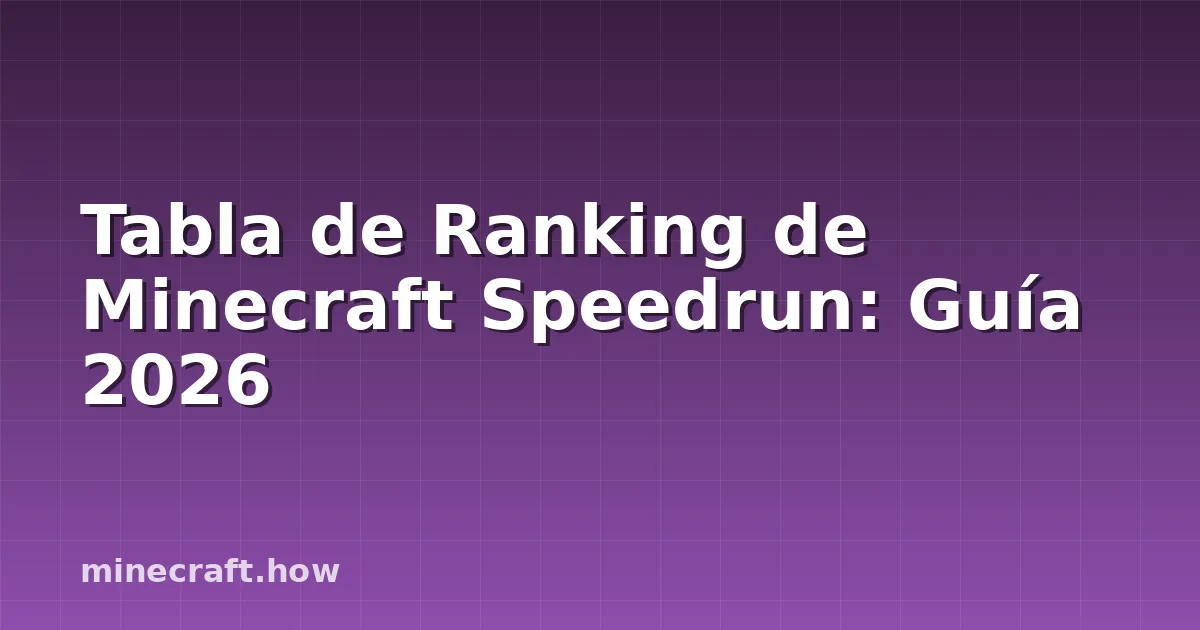 Tabla de Ranking de Minecraft Speedrun: Guía 2026