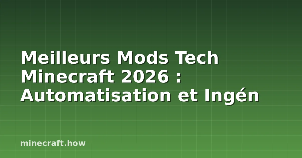 Meilleurs Mods Tech Minecraft 2026 : Automatisation et Ingén