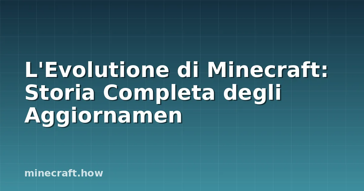 L'Evolutione di Minecraft: Storia Completa degli Aggiornamen