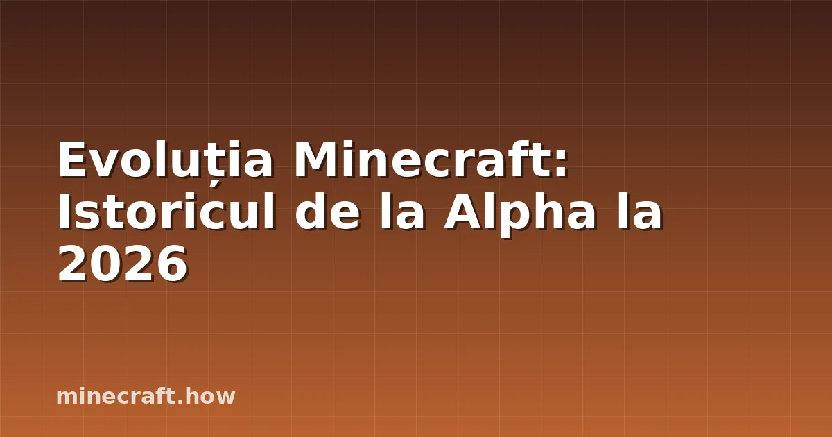 Evoluția Minecraft: Istoricul de la Alpha la 2026