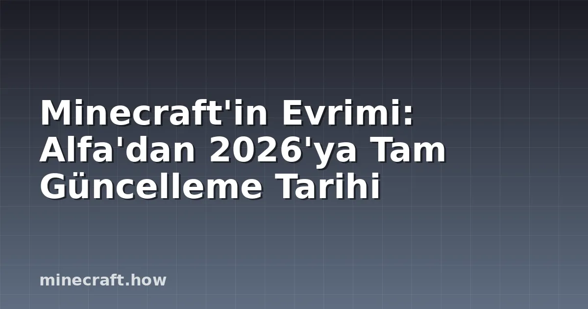 Minecraft'in Evrimi: Alfa'dan 2026'ya Tam Güncelleme Tarihi