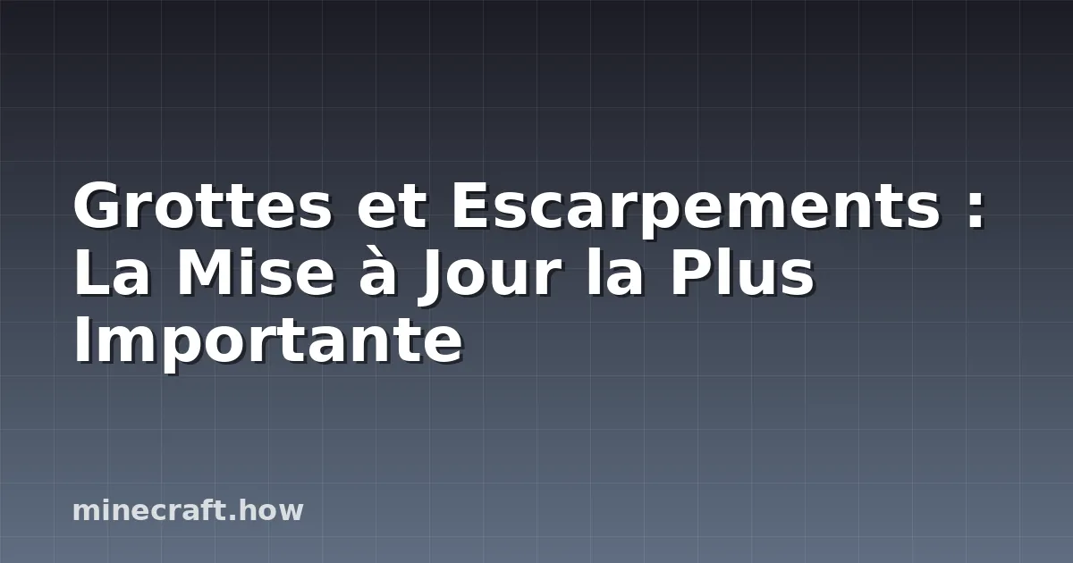 Grottes et Escarpements : La Mise à Jour la Plus Importante