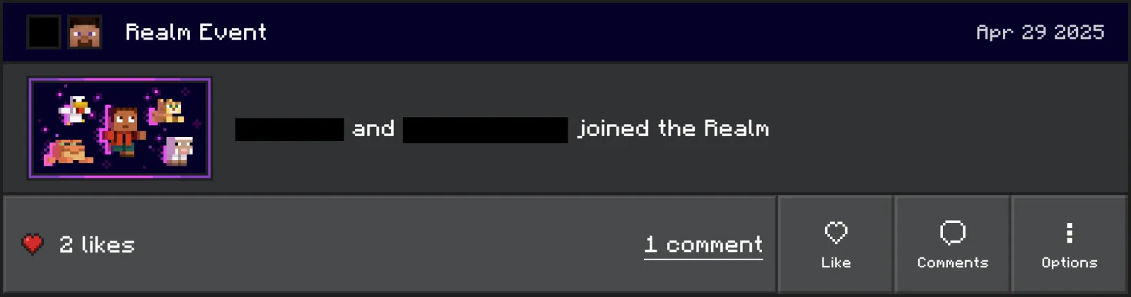 Small Realm event in Minecraft
