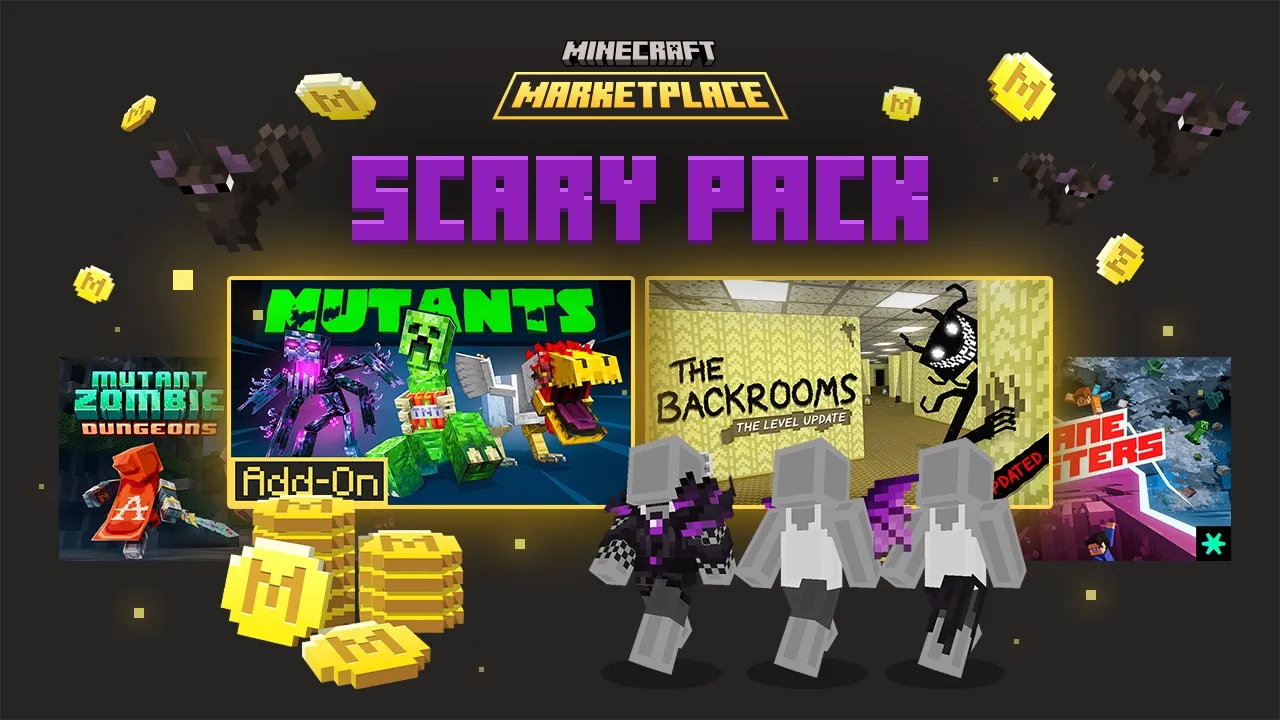 Coperțile pachetului Scary Pack în Minecraft