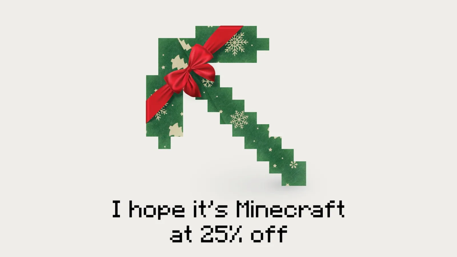 Giftwrapped pickaxe in Minecraft