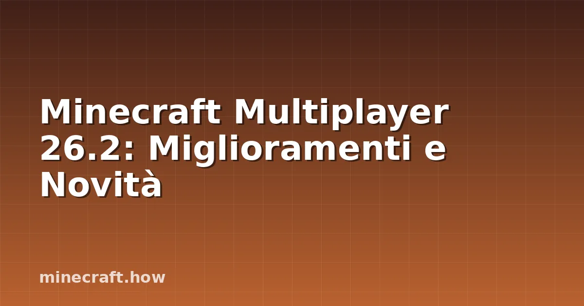 Minecraft Multiplayer 26.2: Miglioramenti e Novità