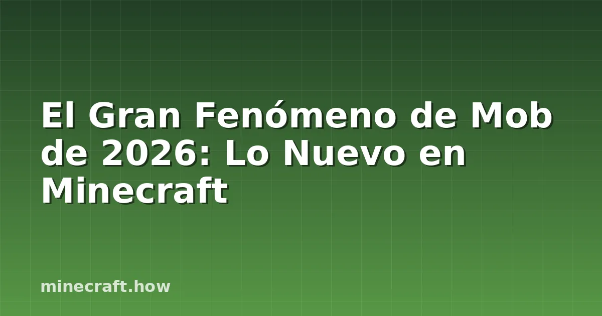 El Gran Fenómeno de Mob de 2026: Lo Nuevo en Minecraft
