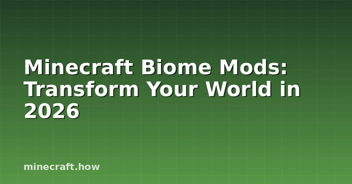 Mody Biomu Minecraft: Przekształć Swój Świat w 2026