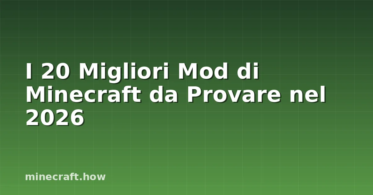 I 20 Migliori Mod di Minecraft da Provare nel 2026