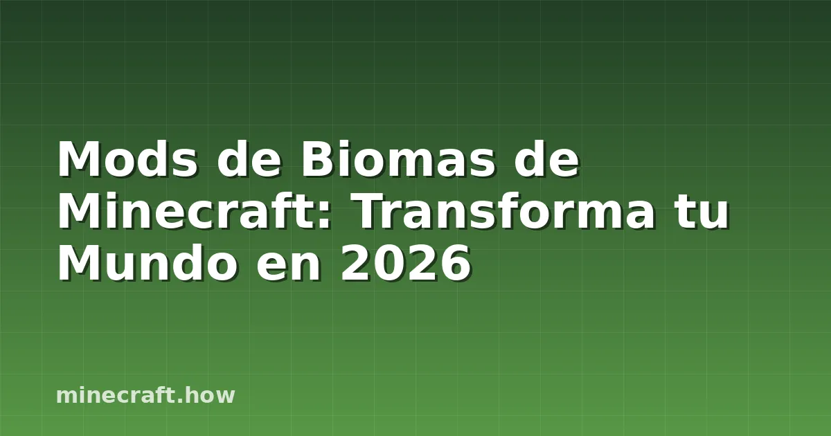 Mods de Biomas de Minecraft: Transforma tu Mundo en 2026