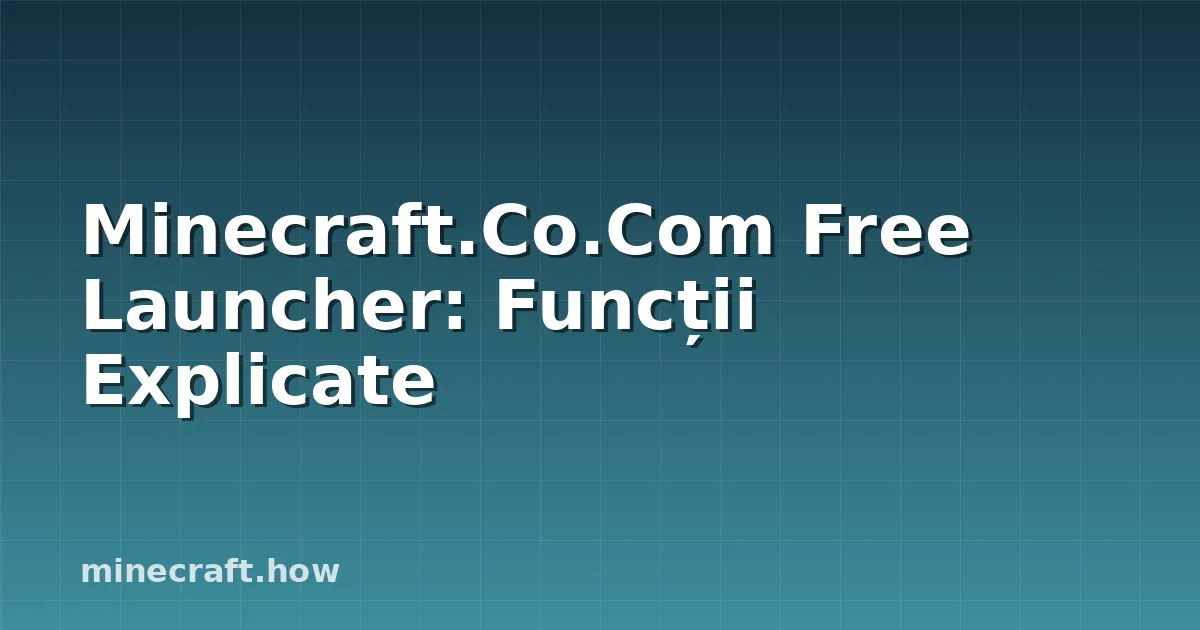 Minecraft.Co.Com Free Launcher: Funcții Explicate