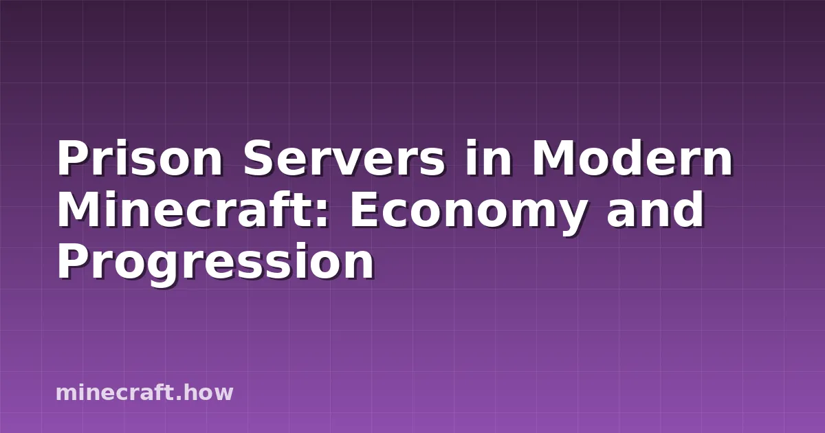 Prison Servers in Modern Minecraft: Economy and Progression