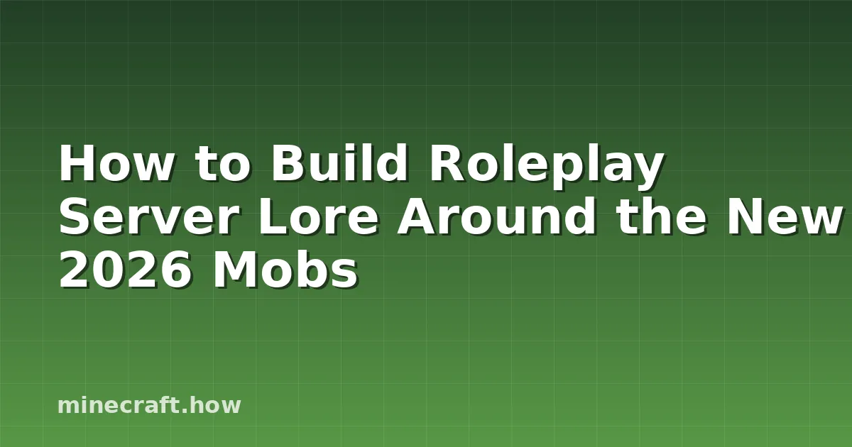 Minecraft Roleplay Lore: Build Stories Around Real 2026 Mobs